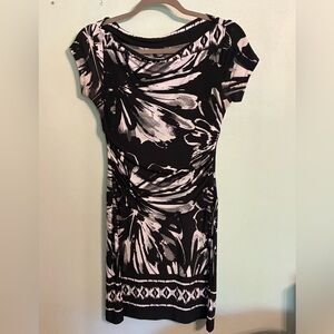 Black and white floral dress- size small